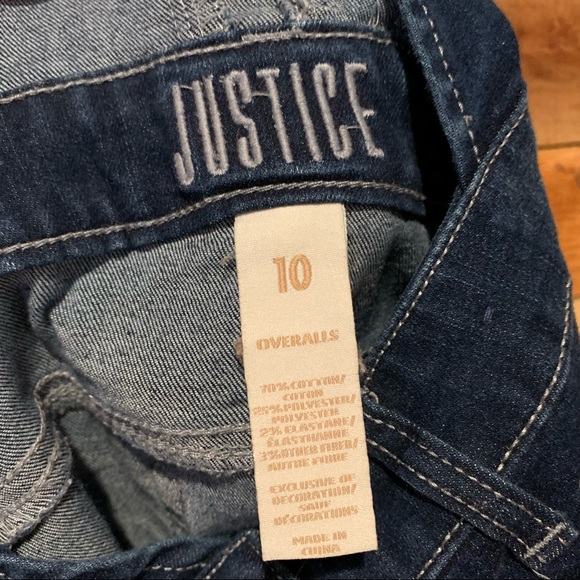 Justice Flip Sequin Distressed Cuff Ankle Overalls Size Girl's 10 - Picture 12 of 14